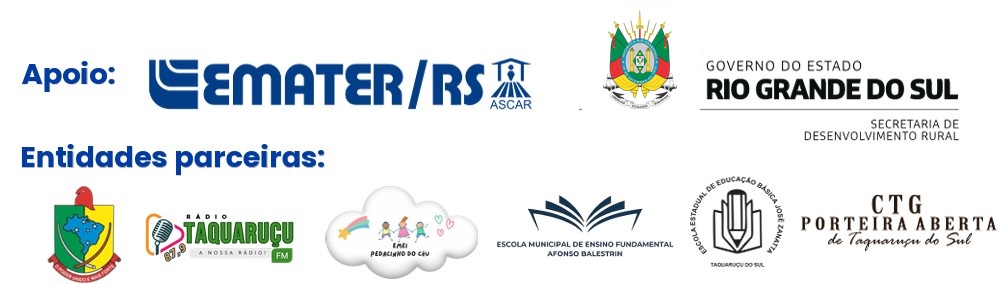 Apoio: EMATER/RS-ASCAR e Governo do Estado do Rio Grande do Sul – Secretaria de Desenvolvimento Rural. Entidades parceiras da Feira do Peixe